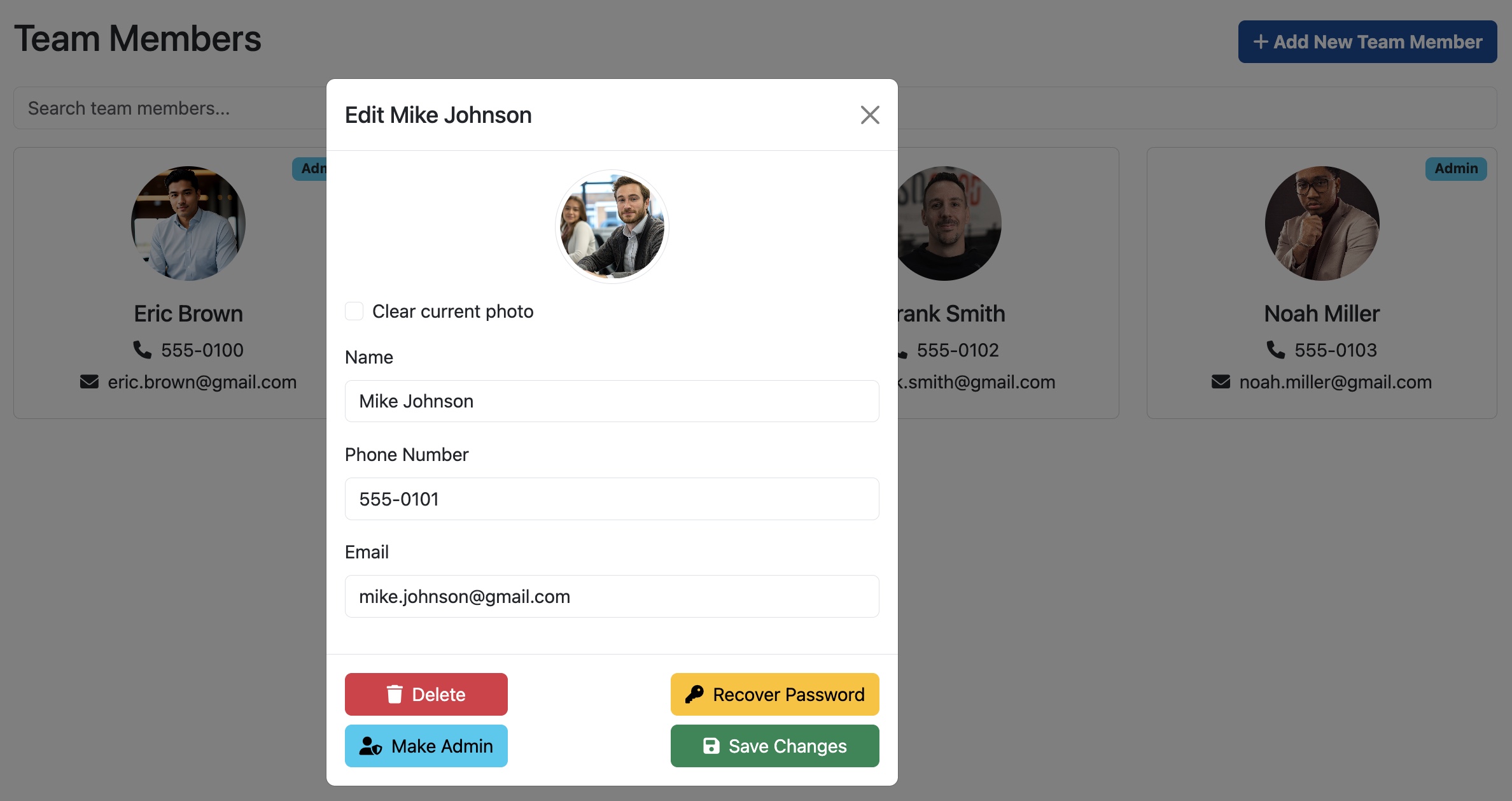 User Management in Plumbing Business Software defining roles for team access